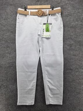 D. Jeans Jeans Womens 12 White Slim Ankle High Rise Stretch Denim 27.5 Inseam